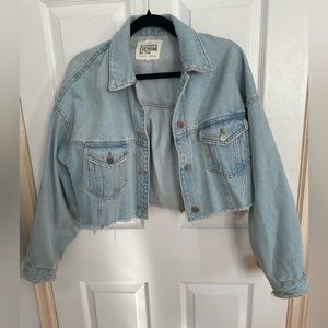 COPY - Cropped light wash jean jacket- Oversized fit